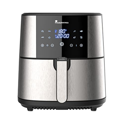MasterPro Foodies | Freidora Sin Aceite |AirFryer XXL con Capacidad de 6L y 1800W de Potencia | Con Pantalla LED Táctil y Cesta Antiadherente | Freido