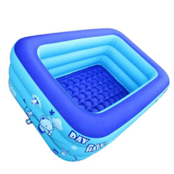 Piscina Inflable Niños Natación Rectangular Blow Up Baby Bathtub 150x100x50cm Cuenca del Patio Trasero Otros Suministros de Agua Piscina en oferta
