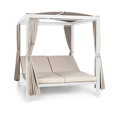 Blumfeldt Eremitage Tumbona para 2 Personas, Cama para Exterior con Respaldo reclinable, Tumbona de jardìn on Fundas hidófugas, con Techo, Tipo: Doubl