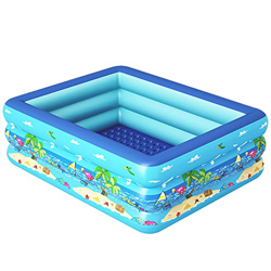 LUHAMEG Piscinas Hinchable,Piscina Inflable Familiar,Piscina Inflable Rectangular,Material De PVC Engrosado,Cámara De Aire Independiente,Durable,Pisci características