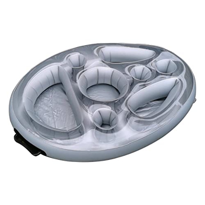 RNCOZE Soporte inflable flotante para bebidas con 8 agujeros de gran capacidad para bebidas, soporte para tazas, bandeja inflable para piscinas y jacu