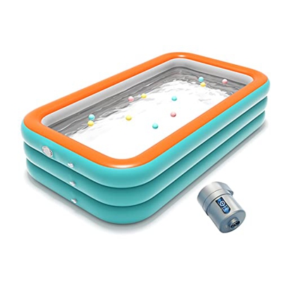 Piscina Hinchable,Rectangular Piscina Hinchable Infantil,Piscina Grande de Jardín,PVC,Durable Seguro,para Dos Personas SPA Adulto Bañera Pie Cómoda Li