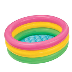 Heall Bañera Inflable Niños 3 Anillos Redondo Inflable Piscina Blow Up Bathtub Bathtub Baños al Aire Libre y Accesorios-Piscina y SPA Luces LED características