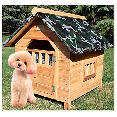 Casetas para Perros para Exteriores Impermeables con Cubierta para Lluvia, Caseta para Perros Casetas para Perros de Madera para Exteriores Jaula para