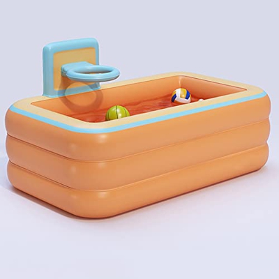 Piscina Inflable, BañO Inflable, La BañEra Está Doblada, BañEra para Adultos, BañEra De Barril De PláStico Grueso,Orange-165CM