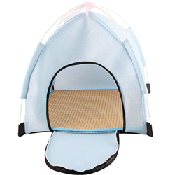 YWRD Tienda de campaña para Perros Casitas para Gatos Carpas para Gatos de Interior Perro Sombra al Aire Libre Cama para Perro con sombrilla Blue en oferta