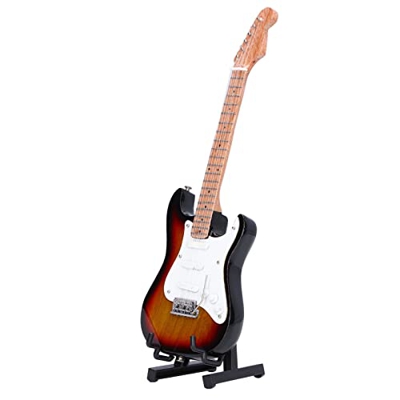 Mini Modelo de Guitarra Eléctrica, Detalles Exquisitos Material de Madera Modelo de Guitarra Eléctrica Decoración 18 Cm de Longitud Hecho a Mano para 
