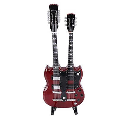 Mini Modelo de Guitarra, Decoración Delicada de Madera Guitarra en Miniatura con Estilo para la Oficina en el Hogar para el Aula de Música