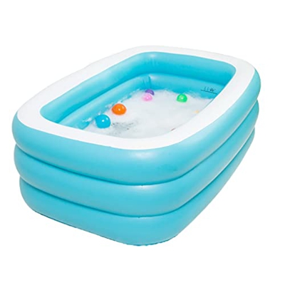 LYLY Piscina inflable familiar sobre el suelo para niños, jardín, jardín, jardín, verano, fiesta de agua, piscina (tamaño: 130 x 85 x 45 cm)