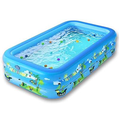 Piscinas Inflables Piscinas Inflables para NiñOs Piscinas Familiares Piscina Familiar para NiñOs Adultos Aire Libre Patio Trasero, Blue~Wireless Quick