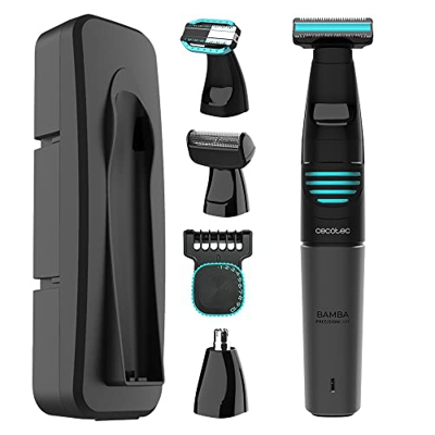 Cecotec Afeitadora Multifunción 5 en 1 Bamba PrecisionCare Extreme 5in1. Batería de Litio, Cuerpo y Rostro, Waterproof, Fácil limpieza IPX5, Autonomía