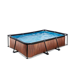 EXIT Piscina de madera de 300 x 200 x 65 cm, con bomba de filtro, color marrón en oferta