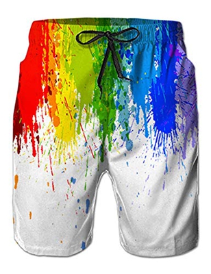 IDGREATIM Bañador para hombre con estampado 3D gráfico de verano para playa, pantalones cortos de surf, Estilo 1, M