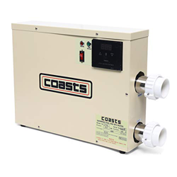 Futchoy Termostato de piscina de 5 kW, monofásico, 35 x 10,5 cm, acero inoxidable, ideal para piscina, spa, parque acuático y bañera en oferta