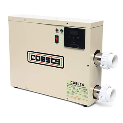 Futchoy Termostato de piscina de 5 kW, monofásico, 35 x 10,5 cm, acero inoxidable, ideal para piscina, spa, parque acuático y bañera