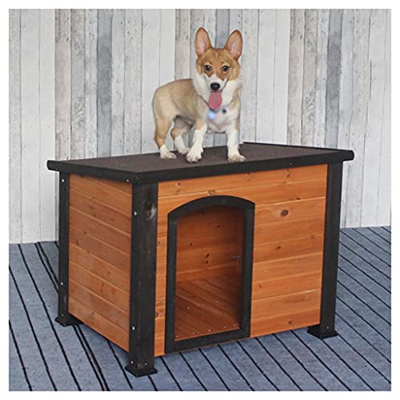 Casa para perros de madera maciza impermeable, perreras para perros para exterior Perrera para perros al aire libre resistente a la intemperie, para p