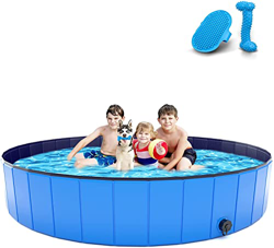 OBOVO Piscina Extra Grande para Mascotas para Perros, 71 x 12 Pulgadas, Piscina Grande Plegable para Perros con Cepillo para Mascotas, Juguete para Ma características