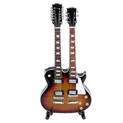 Guitarra en Miniatura, Material de Madera, Mini Instrumento Hecho a Mano, Modelo Fuerte Y Duradero, Escala 1:4 para Regalo de Vacaciones para Decoraci precio