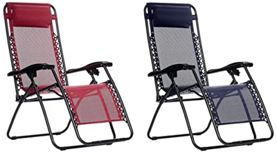 Amazon Basics Silla Gravedad Cero, Burdeos+ Silla Gravedad Cero, Azul