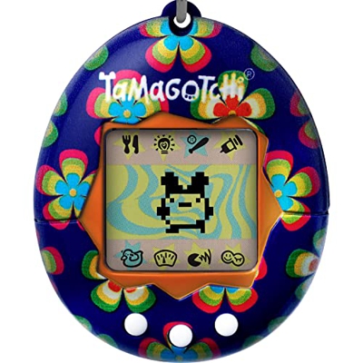 Tamagotchi 42888NBNP Original Retro Flowers – Alimentación, Cuidado, nutrición – Mascota Virtual con Cadena para On The Go Play