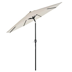 Outsunny Sombrilla de Jardín Ø264x253 cm con Protección UV 50+ Parasol de Aluminio Inclinable con Manivela para Terraza Balcón Exterior Beige características