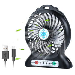HOTLIFE Ventilador USB, Mini Ventilador Silencioso con 3 Velocidades Ajustables, Ventilador Portátil Recargable USB, para Oficinas, Bibliotecas, Dormi precio