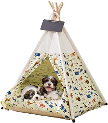 Tipi para Mascotas con Alfombrilla para Perro, Gato, Conejito y Otras Mascotas, Suministros para Mascotas 50*50*60cm (Estilo 2) en oferta