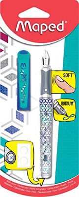 Maped - Pluma Estilográfica para Niños - Calligraph Peps Classic - Pluma para Escribir - Punta Iridioque - Personalizable con el Nombre - Escritura Su
