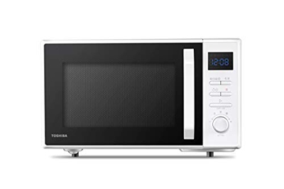 Toshiba MW2-AC25T(WH) 4 en 1 Horno Microondas Grill combinado con convenio, 25 L, 10 Menú Fácil, Cavidad esmaltada, Memoria Posición Plana Giratoria, 