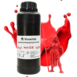 Resina de impresora 3D Voxelab, resina 3D de curado UV de 405nm con alta precisión y curado rápido y superficie lisa para impresión LCD 3D (500g, rojo características