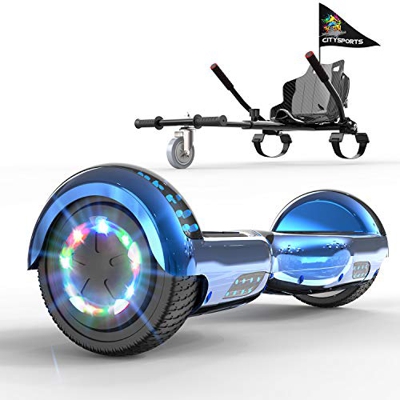 GeekMe Patinete Eléctrico 6.5" con Hoverkart Self Balance Scooter Las Ruedas LED Luces, Scooter eléctrico con Bluetooth Dual Motor 700W…