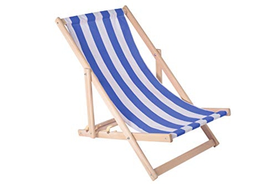 Tumbona-s Jardin Exterior - sillas de Playa Plegables tumbonas de Madera amacas de Jardin Tumbona Silla Plegable Azul Blanco 1 Pieza