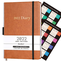 Agenda 2022 - Planificador Diario de Productividad de Enero de 2022 a diciembre de 2022, con Pestañas Mensuales, Bolsillo Interior, con Banda, 14,3 x  en oferta