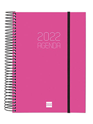 Finocam - Agenda 2022 Diaria de Enero 2022 a Diciembre 2022 (12 meses) E10 - 155x212 mm Espiral Opaque Rosa Internacional en oferta
