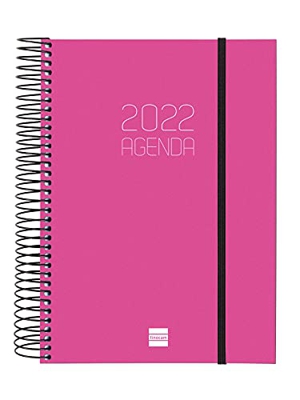 Finocam - Agenda 2022 Diaria de Enero 2022 a Diciembre 2022 (12 meses) E10 - 155x212 mm Espiral Opaque Rosa Internacional