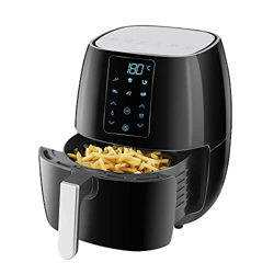 YOLEO Freidora sin aceite 5L, Freidoras de aire caliente de 1500W con tecnología de circulación de aire rápida para una cocina saludable, Pantalla Dig características