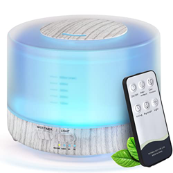 Hianjoo Humidificador Ultrasónico Aroma Difusor 500 ml Difusore Aromaterapia Lámpara 7 LED Colorida con Función de Altavoz de Control Remoto para Yoga en oferta