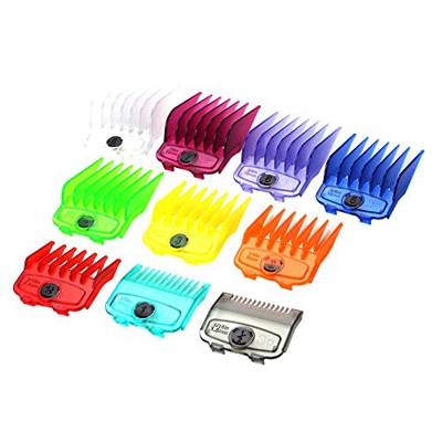10 piezas coloridas transparentes para cortar el pelo, guía de corte, guía de corte, peine para reemplazar con guía de recortadora magnética y peine r