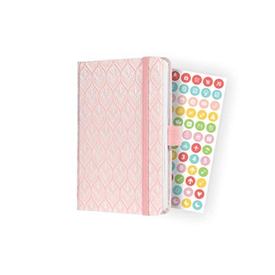 SIGEL J2308 Jolie agenda semanal 2022 - Rose Lace - 9,5 x 15 cm - hardcover - 174 páginas - rosa