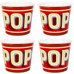 Juego de recipientes de plástico reutilizables de estilo moderno para palomitas de maíz, para cine nocturno, lavable en el lavaplatos, paquete de 4 (p en oferta