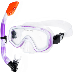 Juego de esnórquel para niños, gafas de buceo para niños, con respiración fácil, tubo de respiración seca, máscara de esnórquel, juego de gafas de buc en oferta