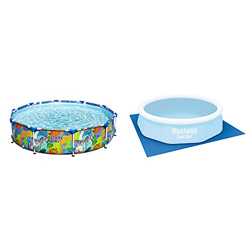 Bestway 56985 - Piscina Desmontable Tubular Infantil Steel Pro 305X66 Cm Tritech Reforzado con Marco De Acero + 58001 - Tapiz De Suelo para Piscina 33 en oferta