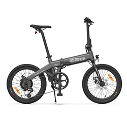 HIMO Bicicleta eléctrica Z20 Max con certificado CE, 6 velocidades, batería de litio de 10 Ah, motor de rueda trasera de 250 W para 25 km/h, luz LED y características