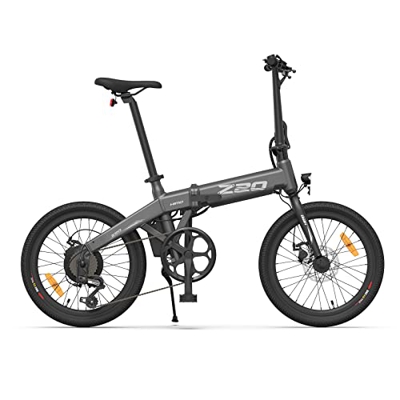 HIMO Bicicleta eléctrica Z20 Max con certificado CE, 6 velocidades, batería de litio de 10 Ah, motor de rueda trasera de 250 W para 25 km/h, luz LED y