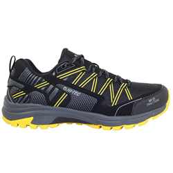 HI-TEC Gravel Serra Zapatillas Trail Running Hombre, Calzado Trail Hombre, Calzado Senderismo Hombre (Black/Charcoal/Super Lemon, Numeric_43) características