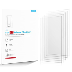 ELEGOO 5PCS Película FEP V2.0 para Mars Serie LCD Impresora 3D, 146 * 195 MM y 0.127 mm de Espesor con Una Funcionalidad de Liberación más Fuerte características