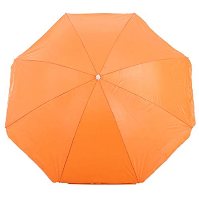 Sombrilla para Playa y Piscina Nylon Orientable Solar UV 8 Varillas Funda con Asa (160 cm, Naranja)