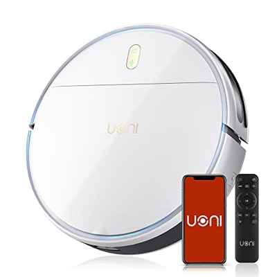 Uoni Aspirador Robot S2, Funciona con Alexa, Silencioso, Superdelgado, Succi¨®n Fuerte de 2000 Pa, conexi¨®n Wi-Fi, Ideal para Pelo de Mascotas, Suelo
