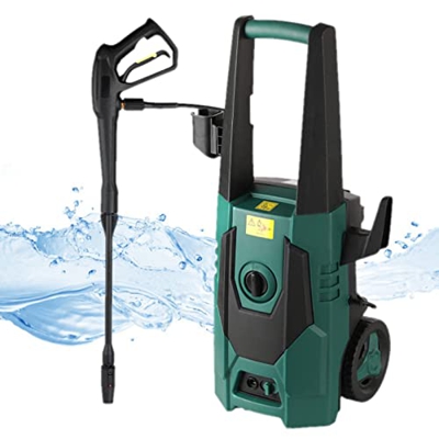 Hidrolimpiadora 1800 W, Máx.160 Bar 480l / h, con Cable de 9,7 m, Manguera de Alta Presión de 6,2 m, Pistola de Alta Presión, Lanza, Cepillo, etc, par
