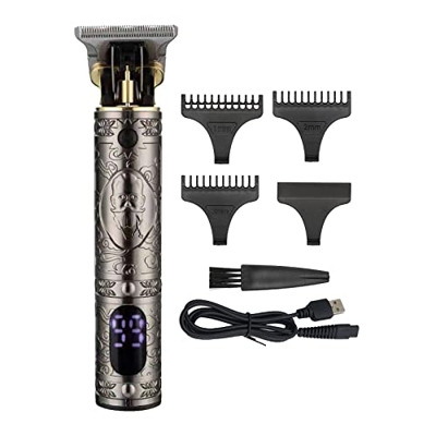 Kavolet Cortapelos Hombre Profesional Eléctrica, Máquina Cortar Pelo Inalámbrica con Pantalla LCD, Cortadora de Pelo T-Blade Recargable USB, con 4 Pei